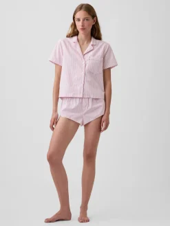 Poplin Stripe Crop PJ Shirt