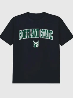 Portland State University Arch Logo Black Graphic T-Shirt