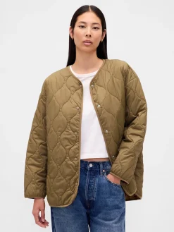Recycled Lightweight Oversized Quilted Liner Jacket