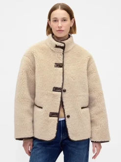 Recycled Sherpa & Vegan Leather-Trim Jacket