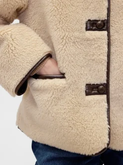 Recycled Sherpa & Vegan Leather-Trim Jacket