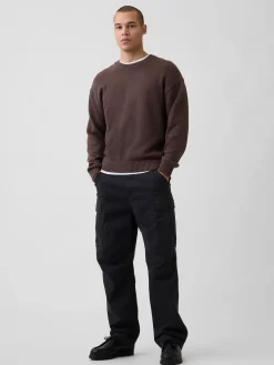 Relaxed Crewneck Crop Sweater