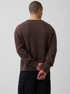 Relaxed Crewneck Crop Sweater