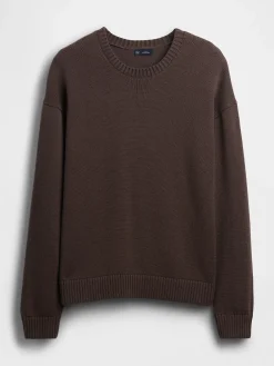 Relaxed Crewneck Crop Sweater