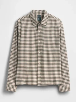 Relaxed Crop Straight-Hem Oxford Shirt