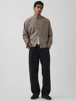 Relaxed Crop Straight-Hem Oxford Shirt