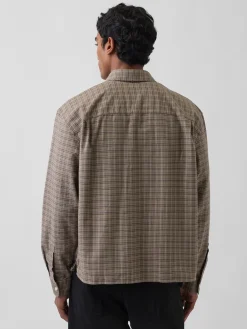 Relaxed Crop Straight-Hem Oxford Shirt