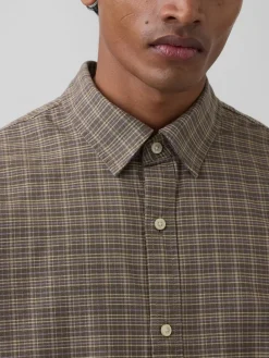 Relaxed Crop Straight-Hem Oxford Shirt