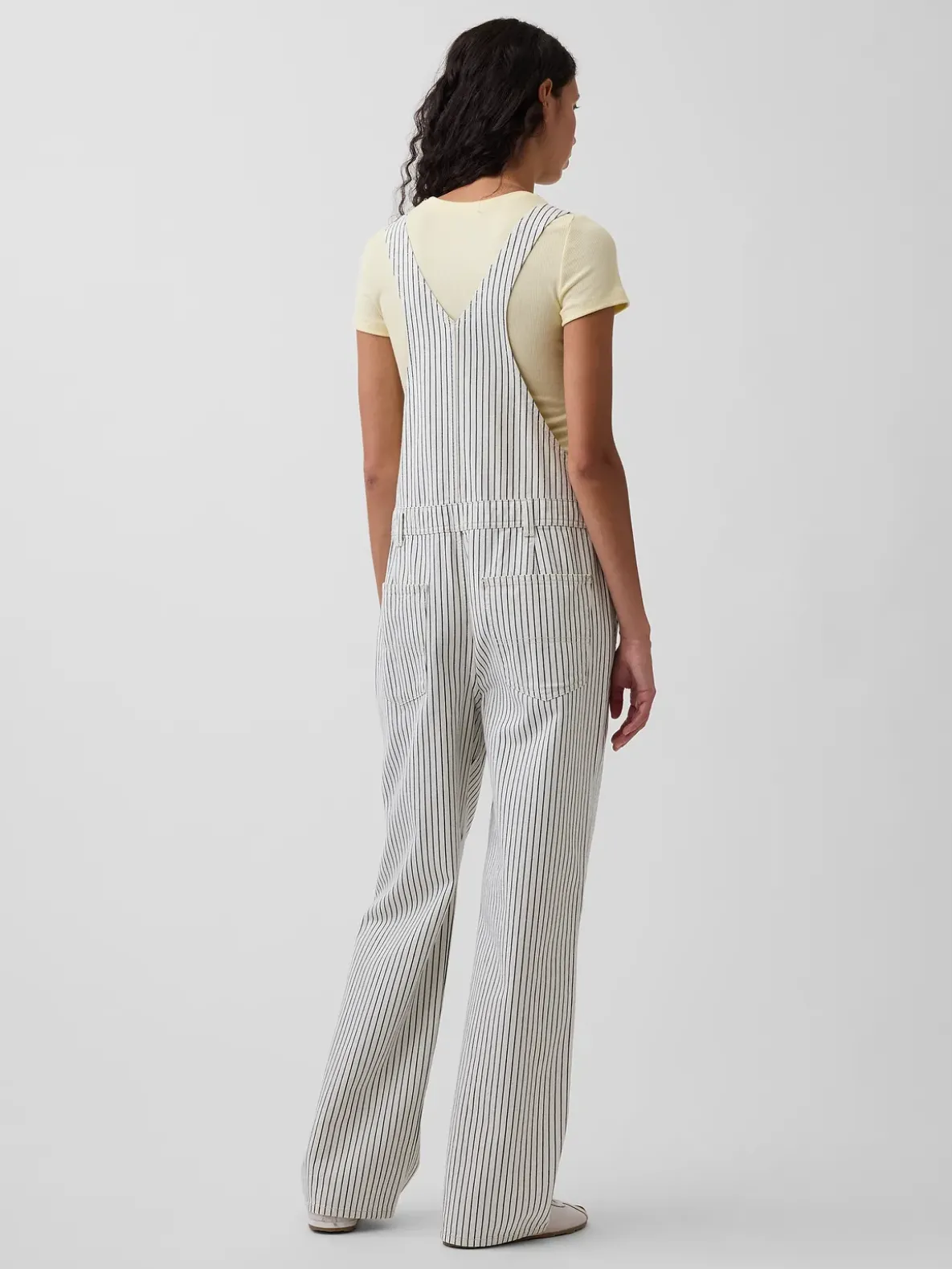 Relaxed Denim Stripe Overalls