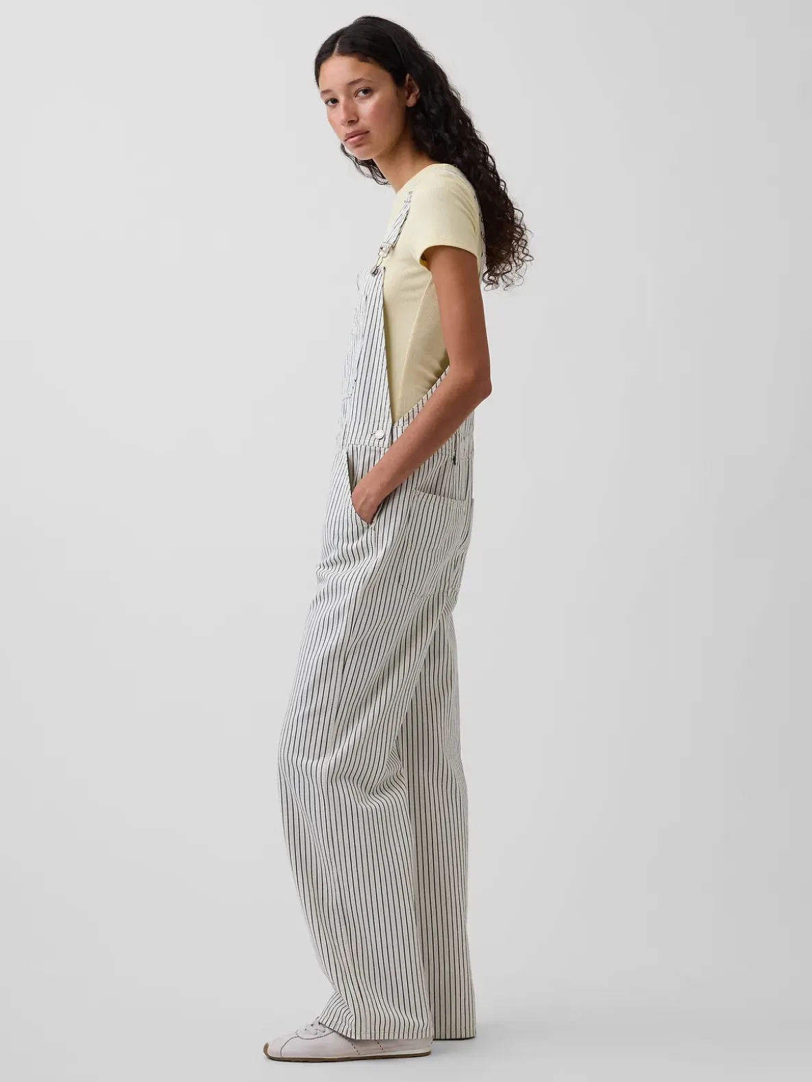 Relaxed Denim Stripe Overalls