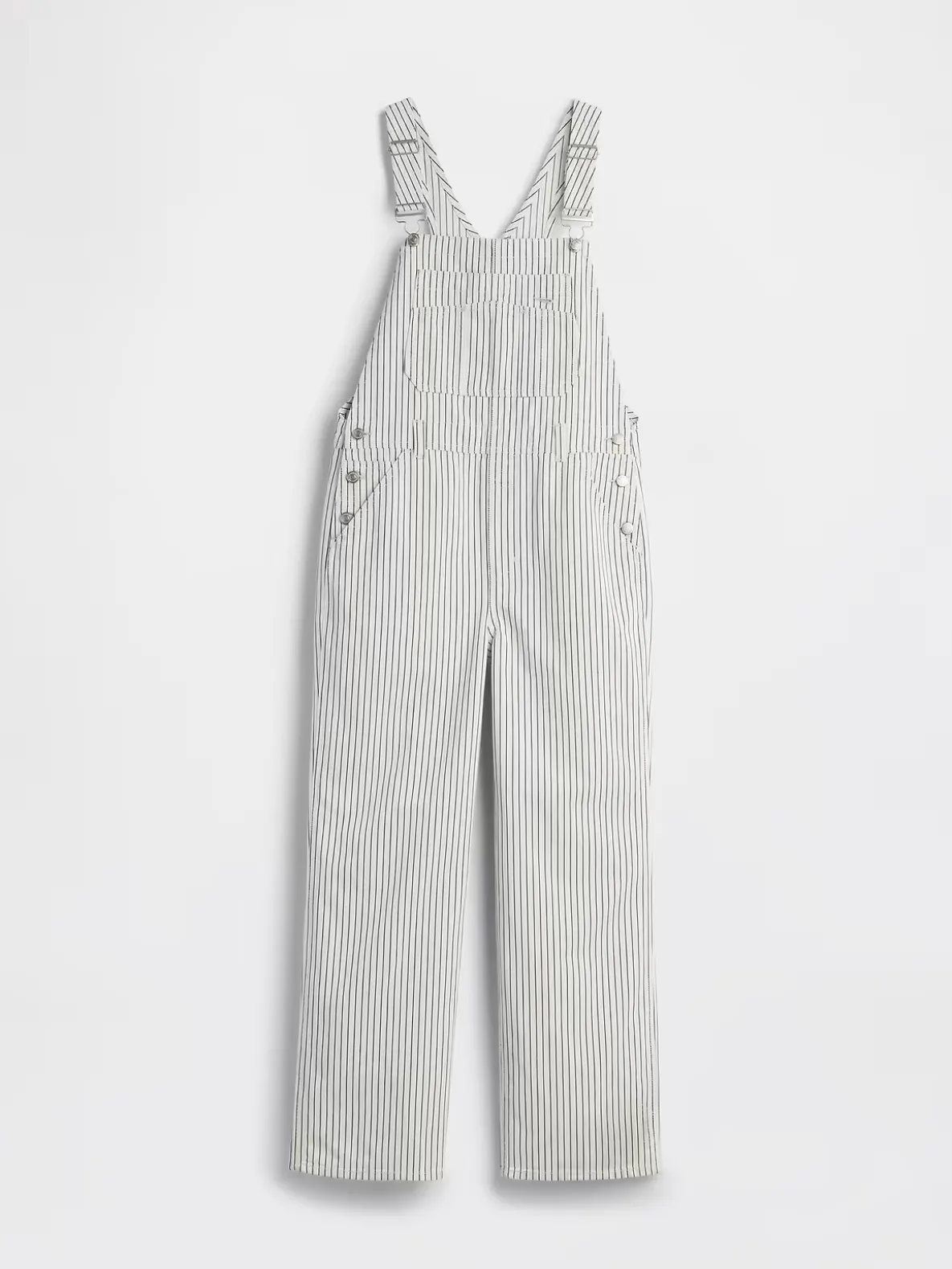 Relaxed Denim Stripe Overalls