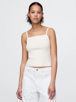 Rib Sweater Crop Tank Top