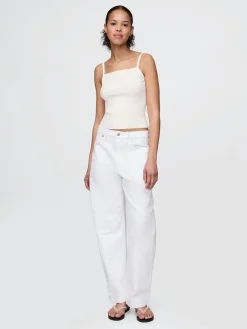 Rib Sweater Crop Tank Top