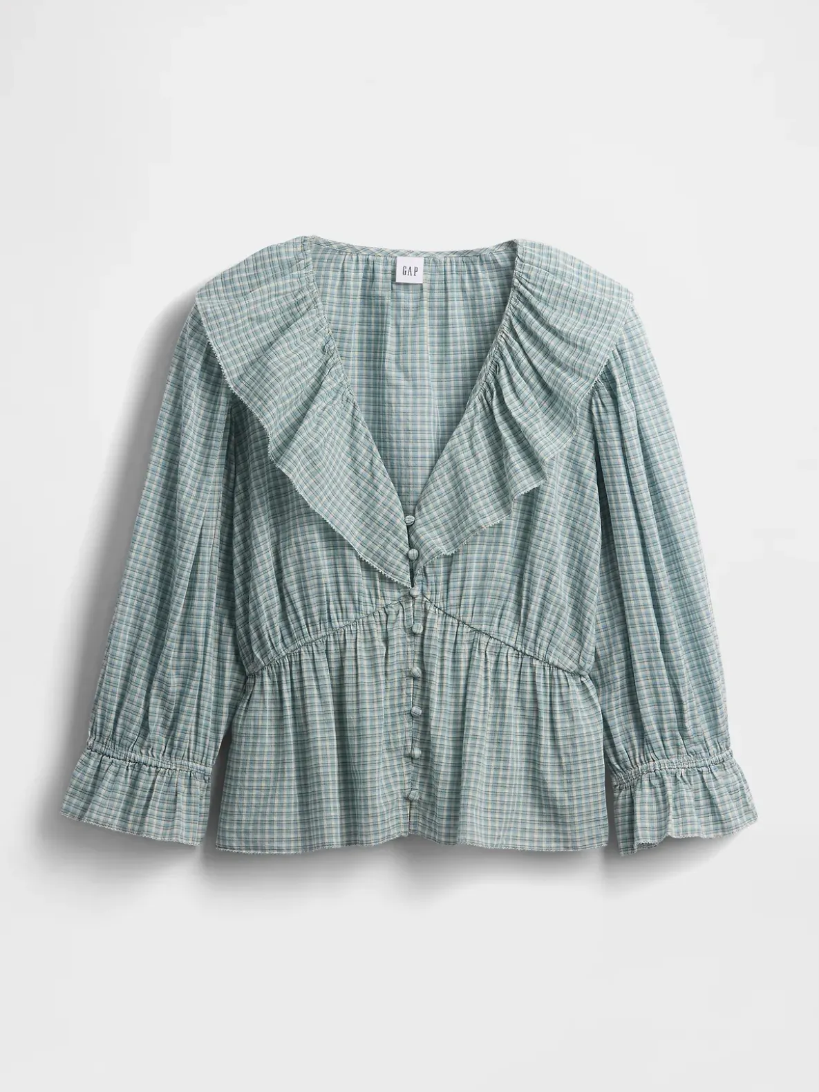 Ruffle Collar V-Neck Top