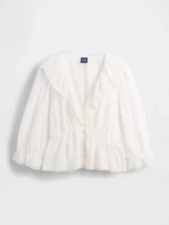 Ruffle Collar V-Neck Top