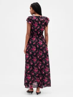 Ruffle V-Neck Maxi Dress