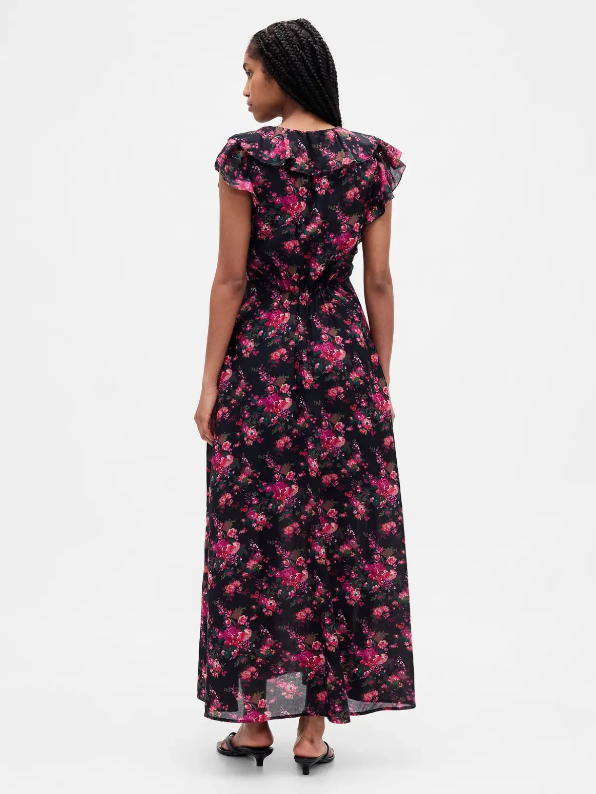 Ruffle V-Neck Maxi Dress