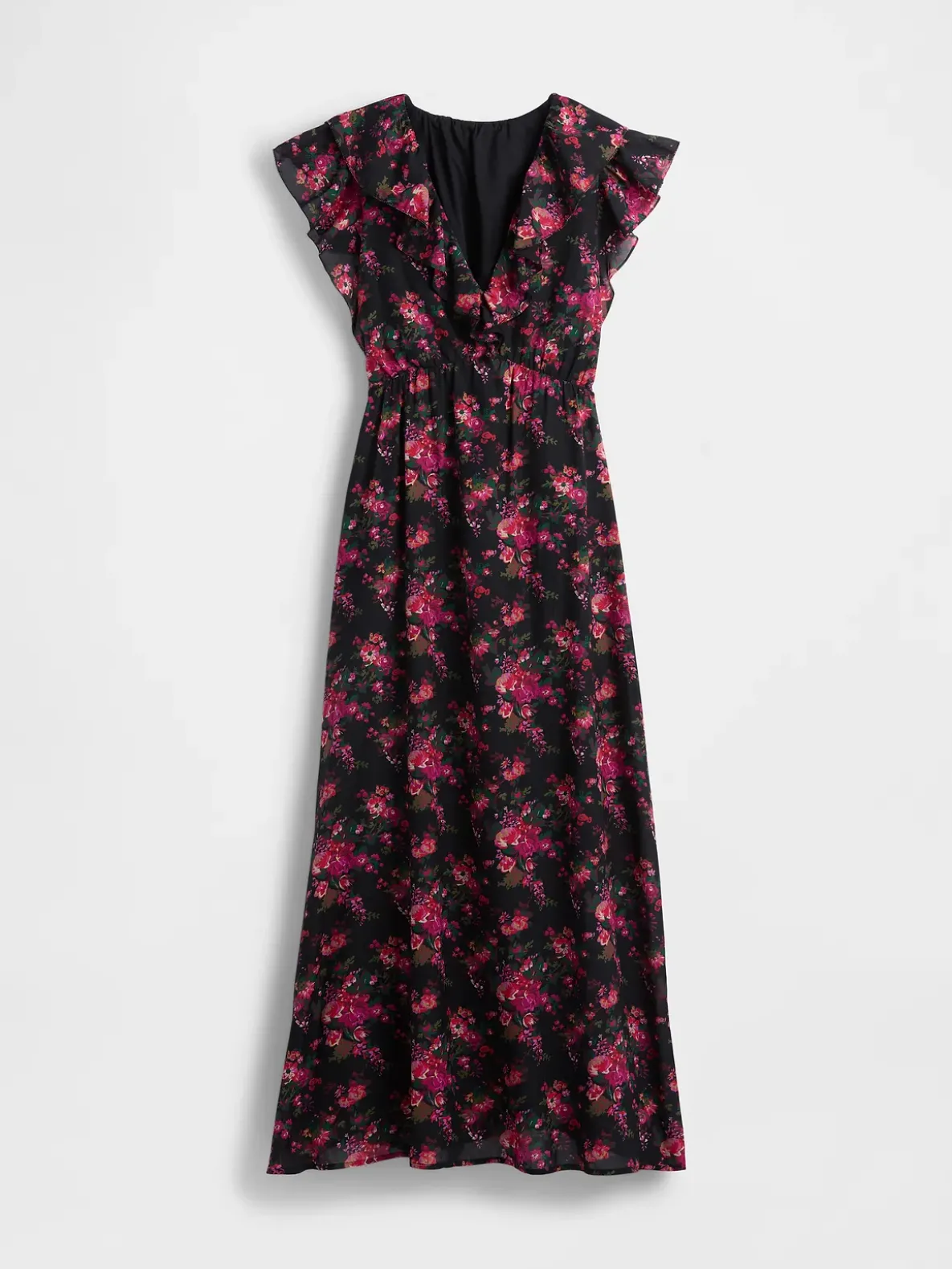 Ruffle V-Neck Maxi Dress