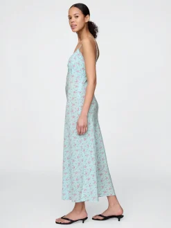 Ruffle-Trim Maxi Slip Dress