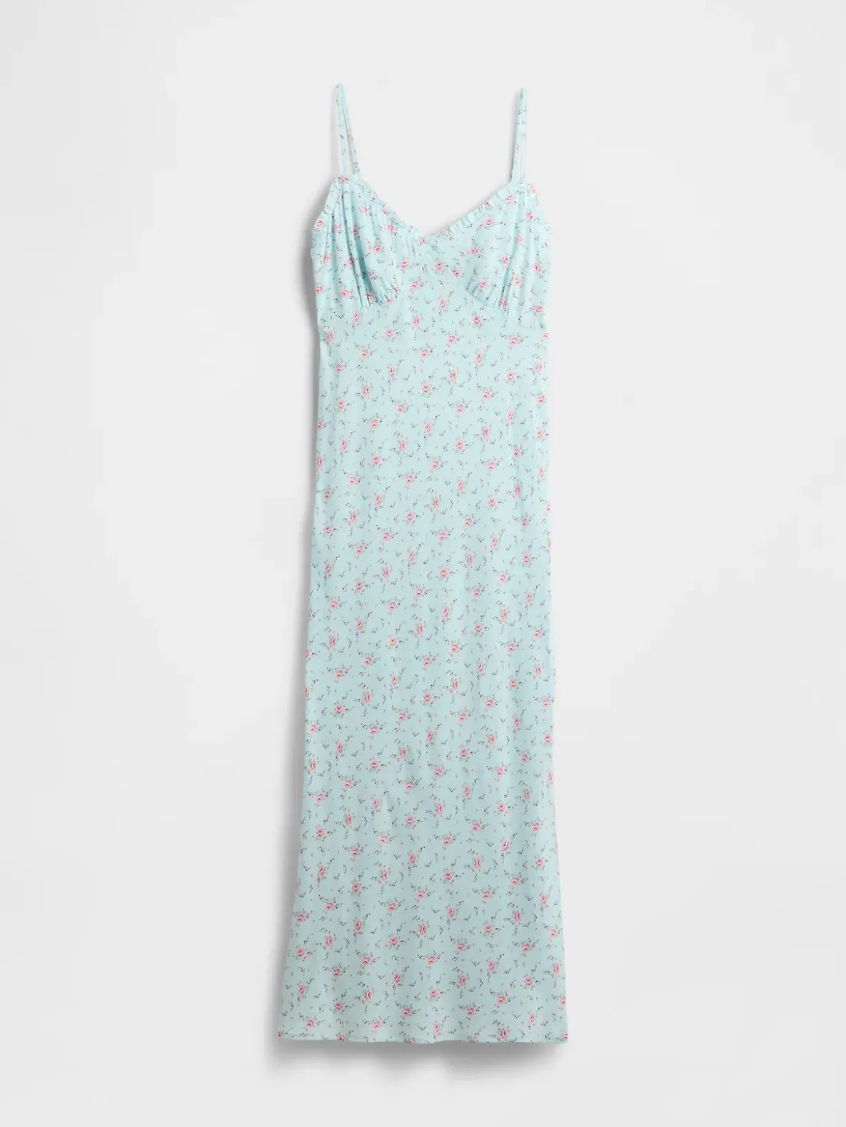 Ruffle-Trim Maxi Slip Dress