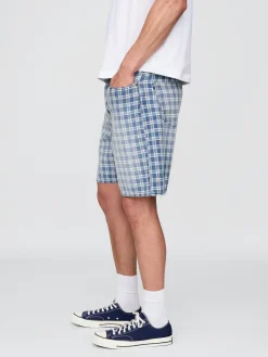 '90s Loose Denim Plaid Shorts