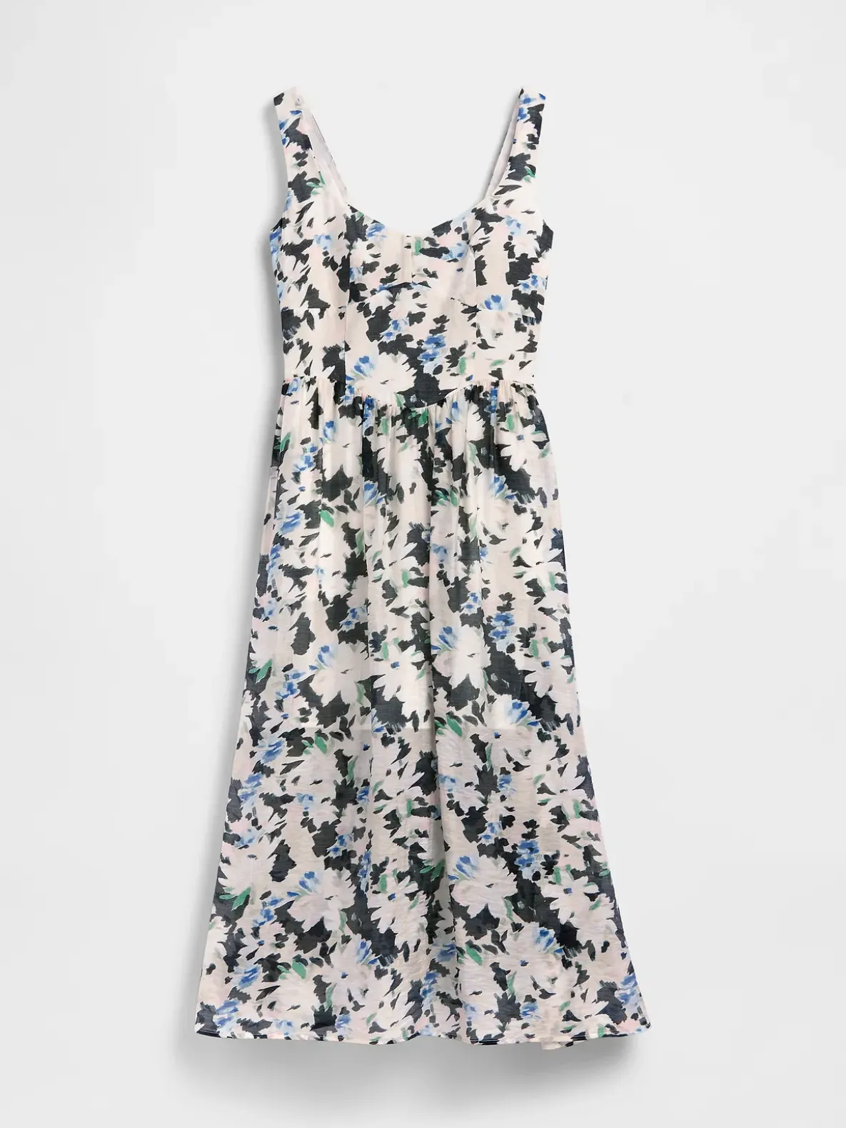 Seamed Drop-Waist Maxi Dress