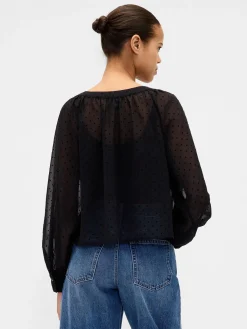 Sheer Button-Front Top