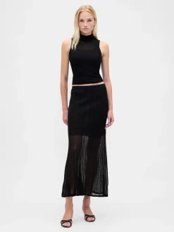 Sheer Maxi Sweater Skirt