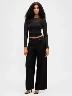 Sheer Metallic Mesh Top