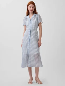 Sheer Midi Shirtdress
