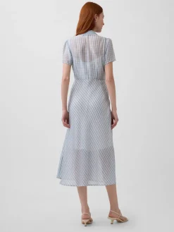 Sheer Midi Shirtdress