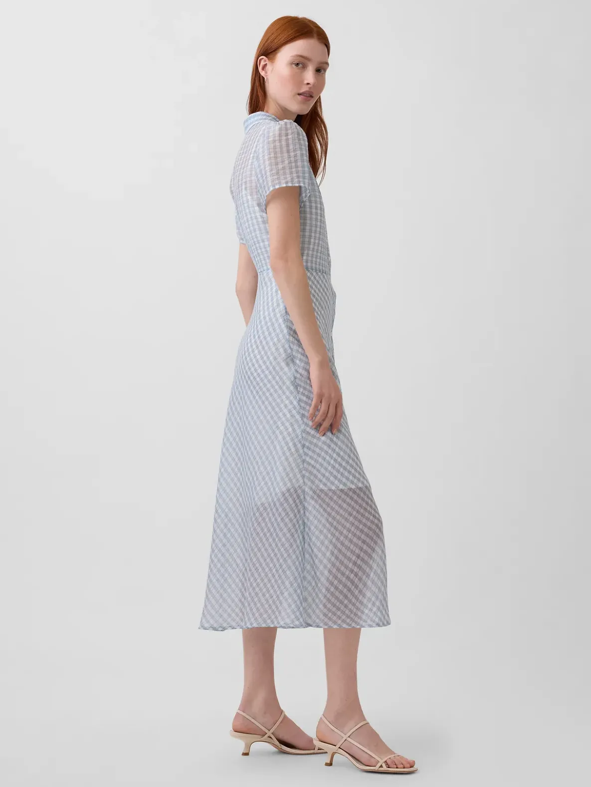 Sheer Midi Shirtdress