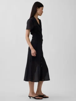 Sheer Midi Shirtdress
