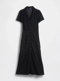 Sheer Midi Shirtdress