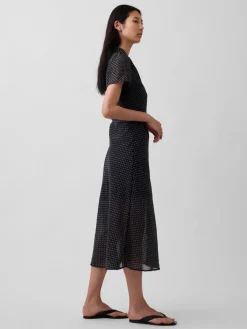 Sheer Midi Shirtdress
