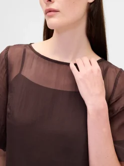Sheer Organza Mini Shift Dress