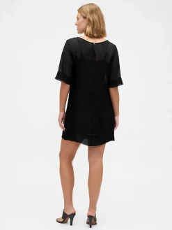 Sheer Organza Mini Shift Dress