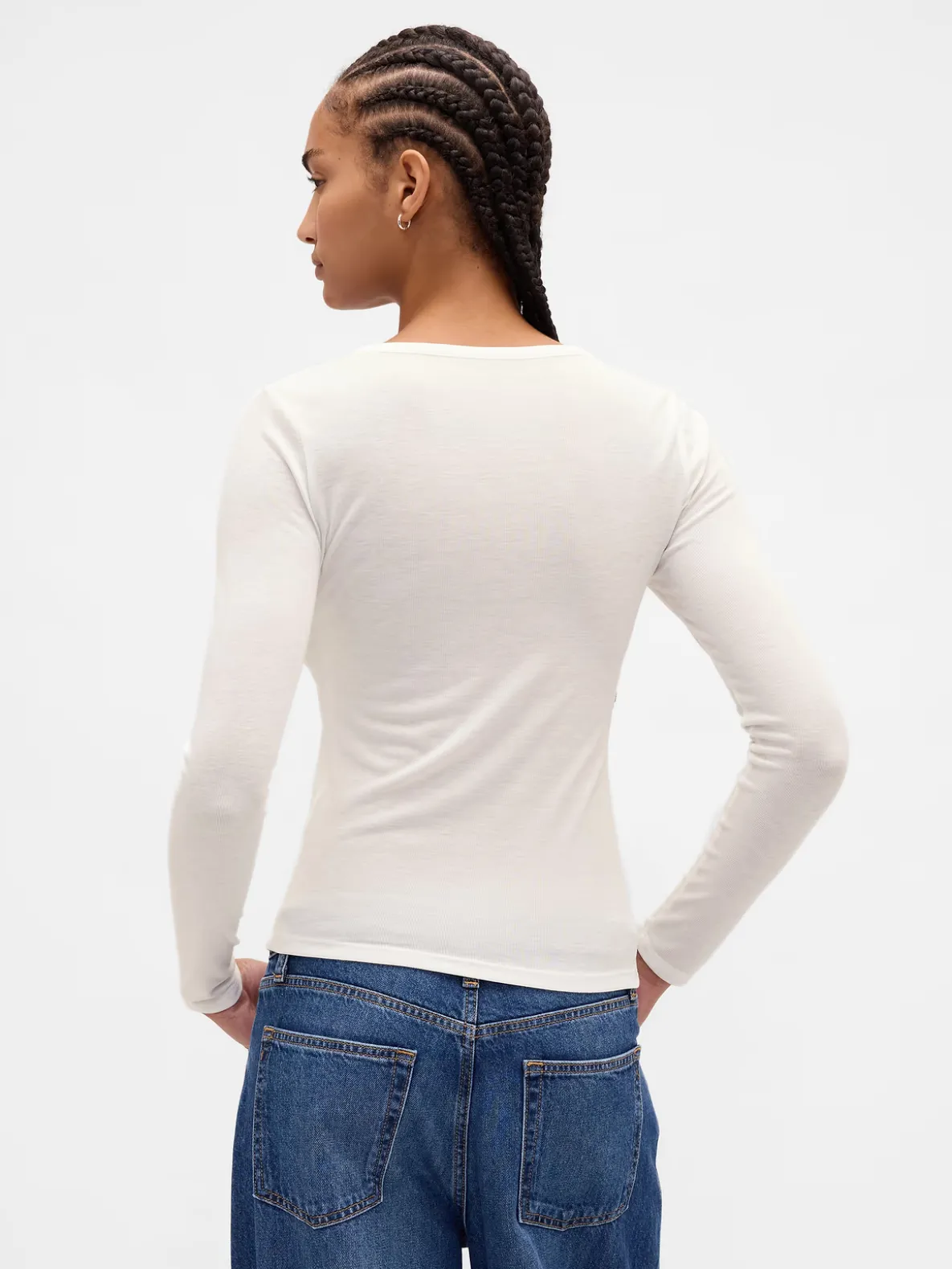 Sheer Rib Henley T-Shirt