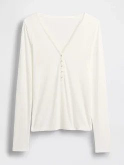 Sheer Rib Henley T-Shirt