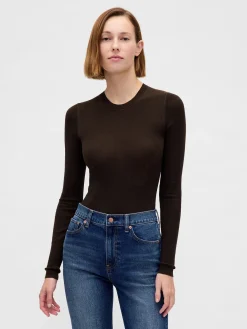 Sheer Rib Sweater Bodysuit
