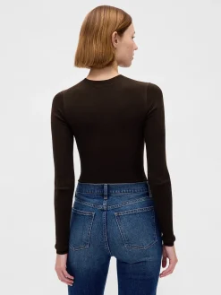 Sheer Rib Sweater Bodysuit