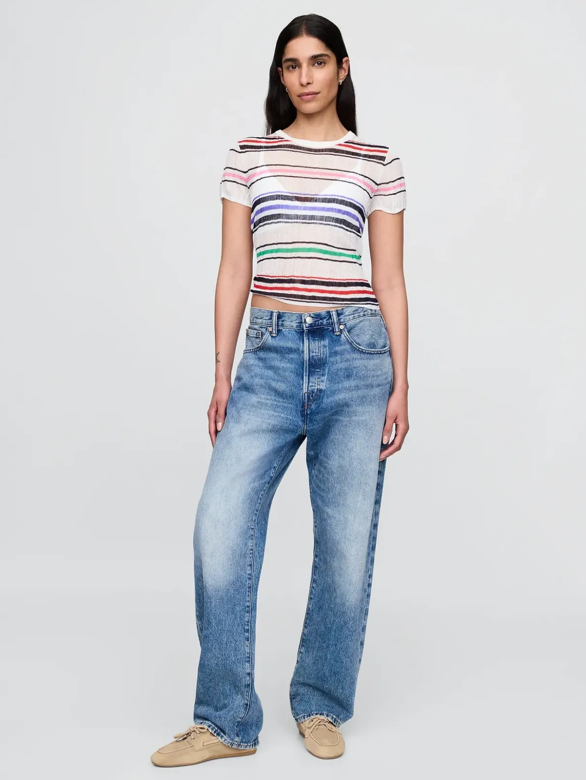 Sheer Rib Sweater T-Shirt