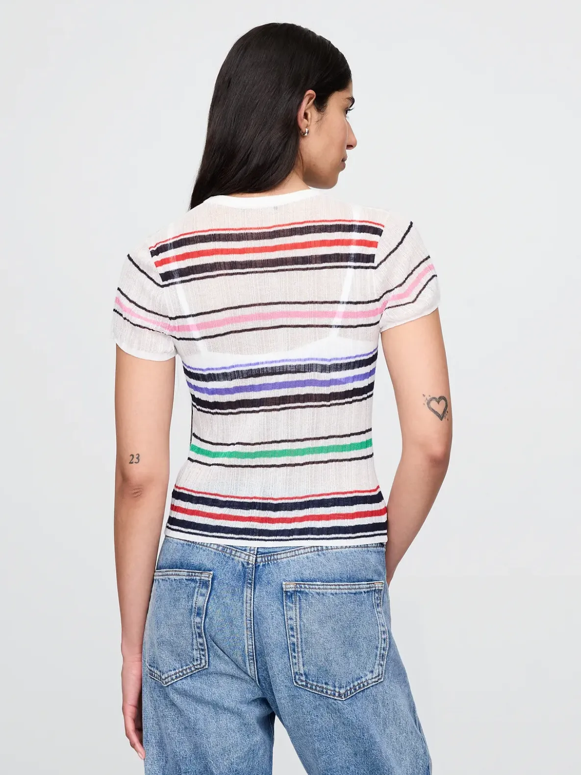 Sheer Rib Sweater T-Shirt