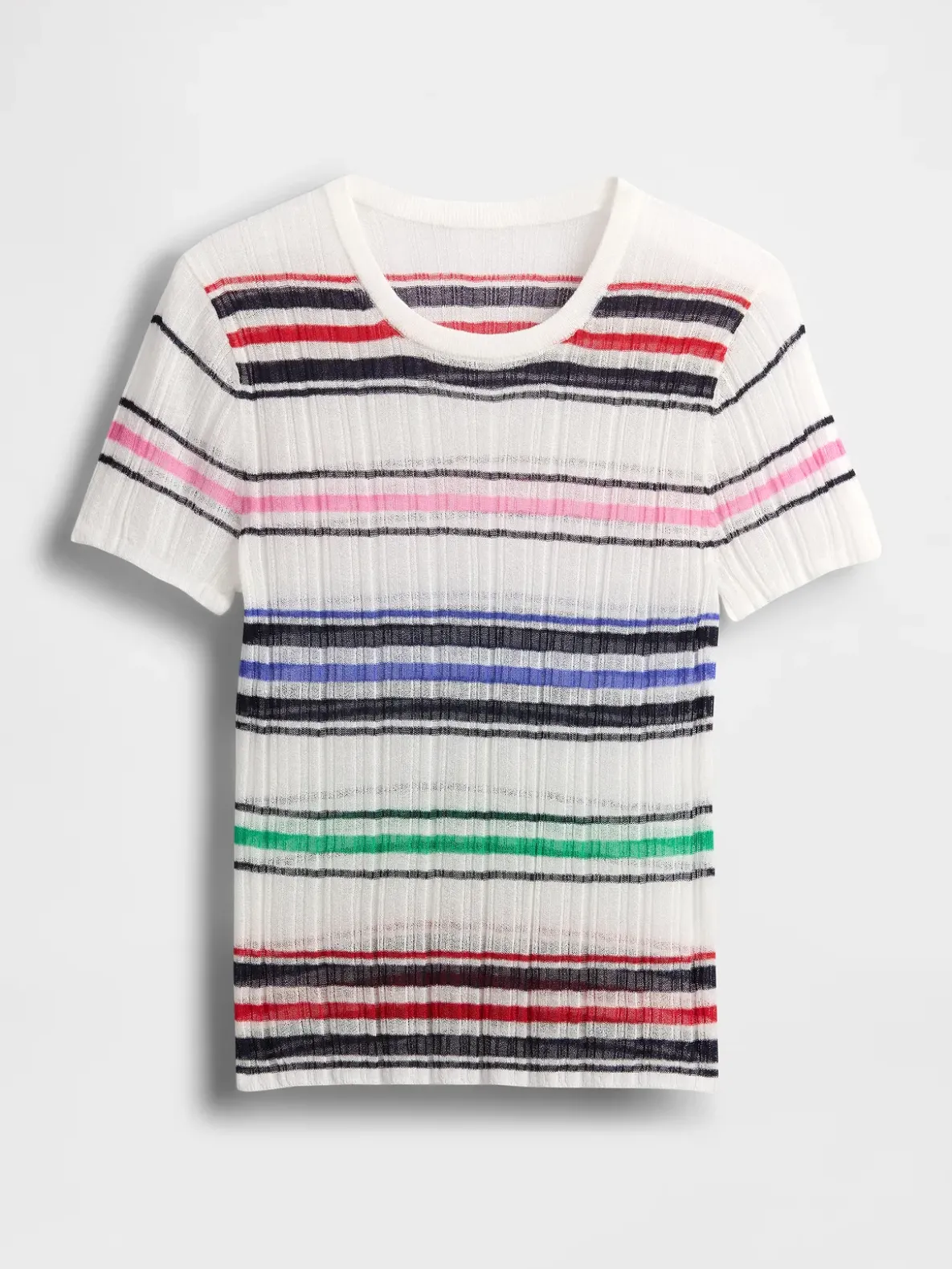 Sheer Rib Sweater T-Shirt