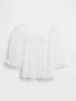 Sheer Tulle Embroidered Top