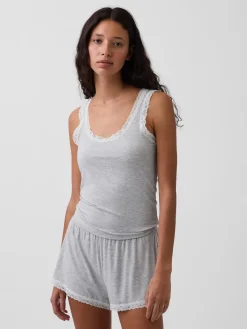 Softest Modal Lace-Trim PJ Tank Top