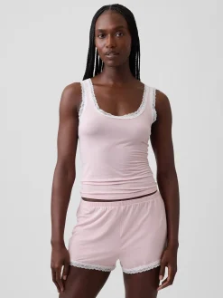Softest Modal Lace-Trim PJ Tank Top