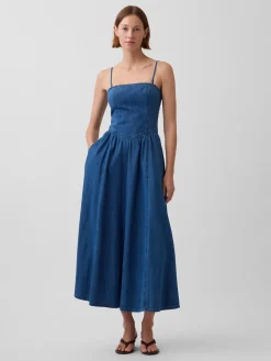 Strapless Denim Maxi Dress