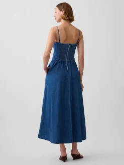 Strapless Denim Maxi Dress