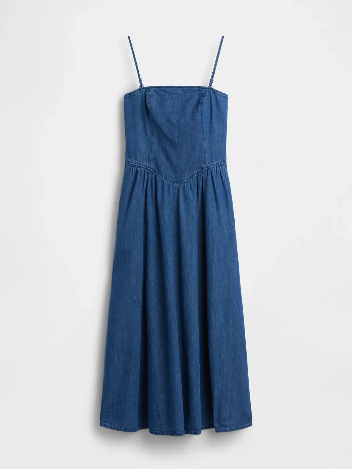 Strapless Denim Maxi Dress